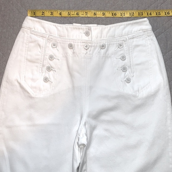 Lauren Ralph Lauren Jeans Co. White Wide Leg Sailor Jeans, 100% Cotton, Size 4 - Picture 9 of 16